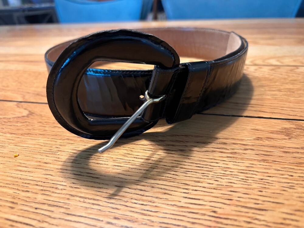 Black Patent Leather Statement Belt